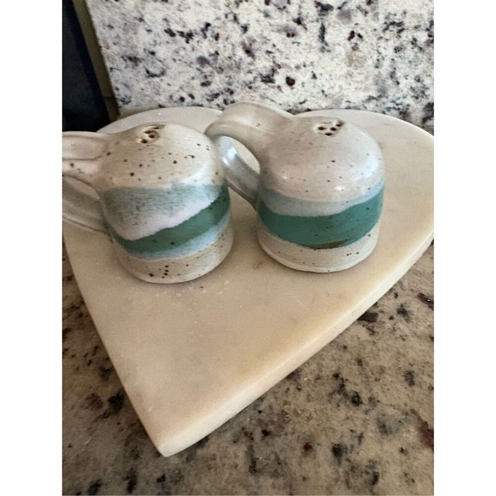 Blue Salt Pepper Shakers Brian Bachman Studio Pottery - Picture 6 of 8